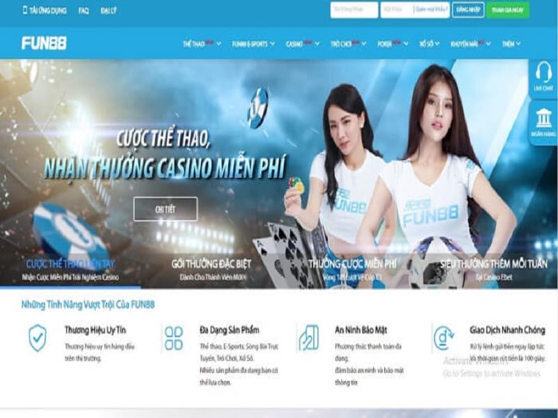 Hình thức cá độ online Fun88