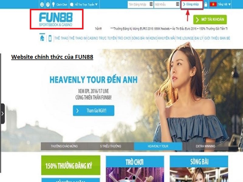 website chính thức của Fun88