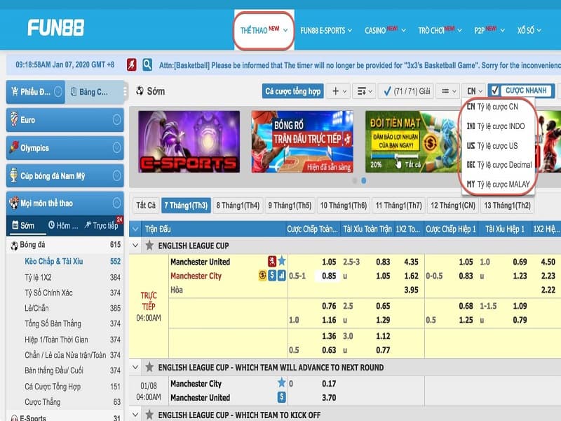 Kèo chấp 1 1.5 là sao