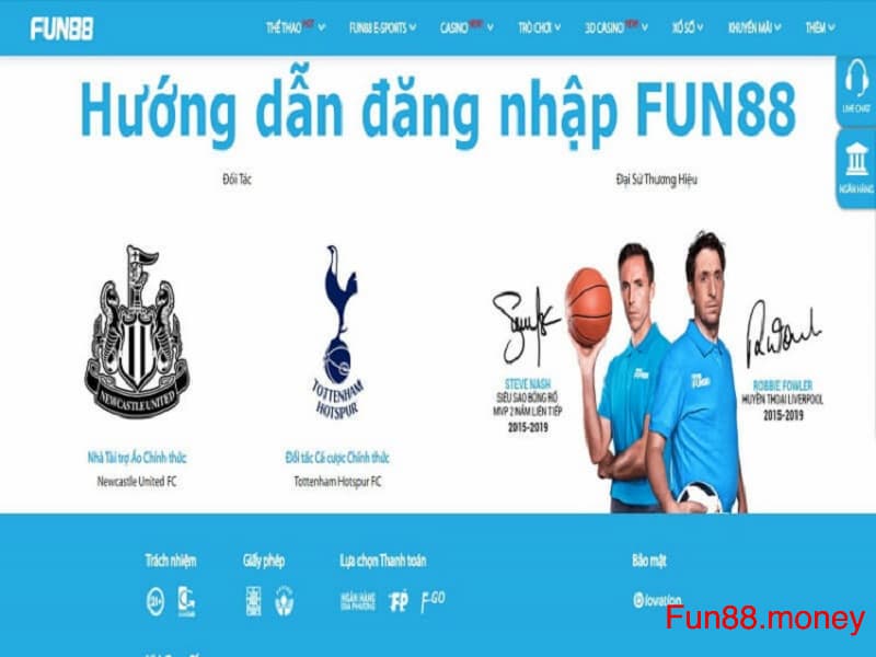 đăng nhập Fun88 Hướng dẫn người chơi cách đăng nhập Fun88 trên máy tính