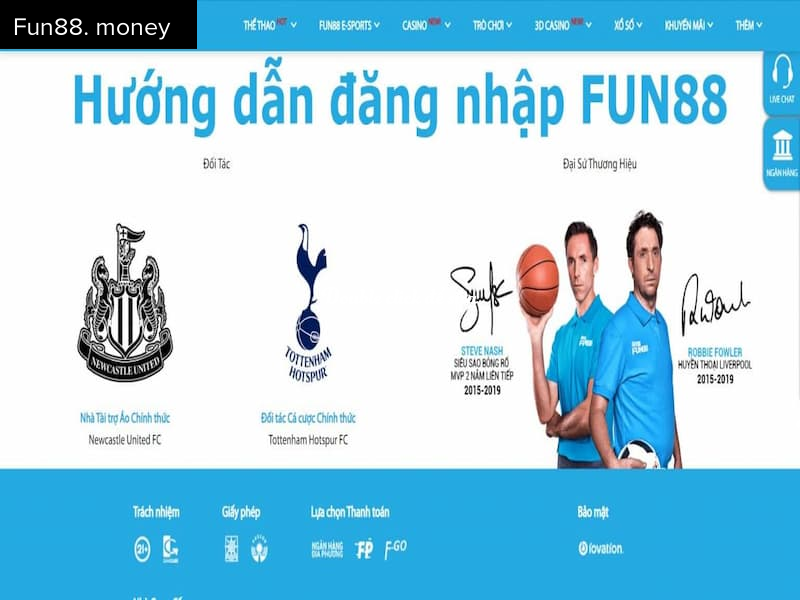 Fun88 Bet Hướng dẫn đăng nhập vào Fun88 Bet bằng điện thoại
