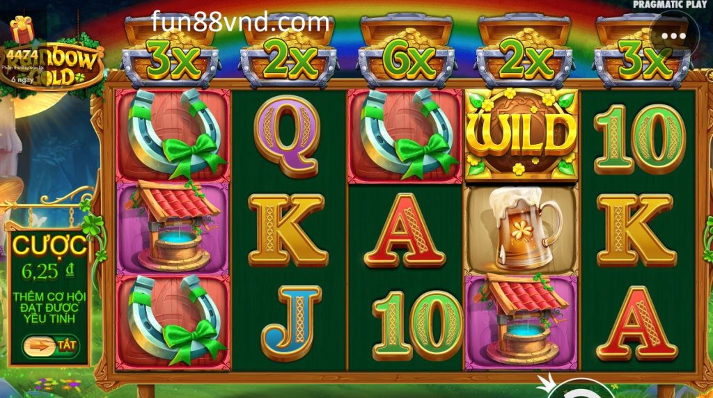 Cách tham gia chơi game slot Vàng Cầu Vồng Fun88