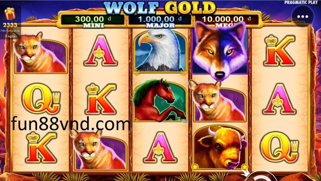 Các biểu tương có trong game Wolf Gold Fun88